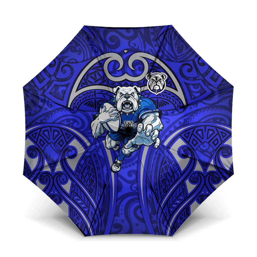 Canterbury Bankstown Bulldogs Rugby Umbrella Polynesian Tribal Bulldog Warrior Blue Pattern