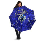 Canterbury Bankstown Bulldogs Rugby Umbrella Polynesian Tribal Bulldog Warrior Blue Pattern