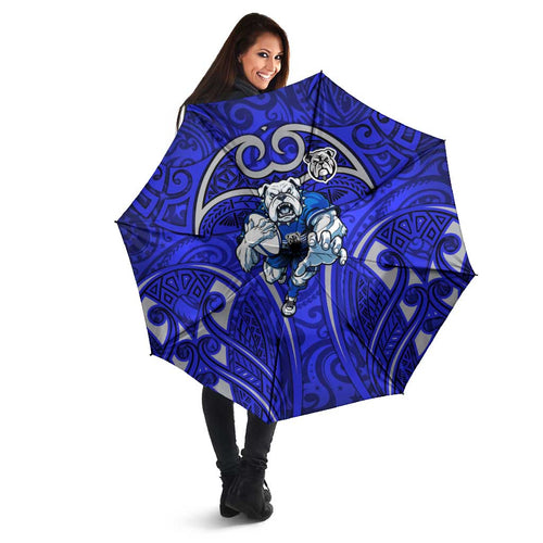 Canterbury Bankstown Bulldogs Rugby Umbrella Polynesian Tribal Bulldog Warrior Blue Pattern