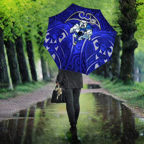 Canterbury Bankstown Bulldogs Rugby Umbrella Polynesian Tribal Bulldog Warrior Blue Pattern