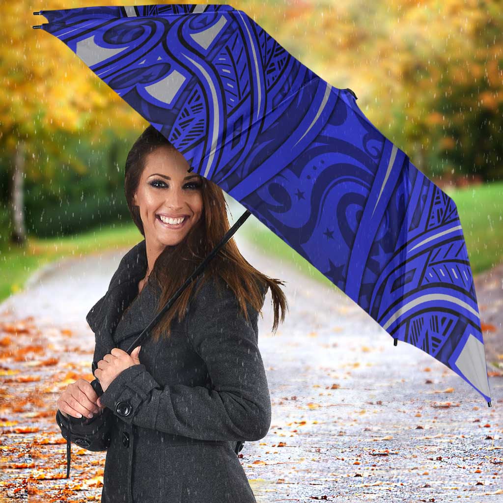 Canterbury Bankstown Bulldogs Rugby Umbrella Polynesian Tribal Bulldog Warrior Blue Pattern