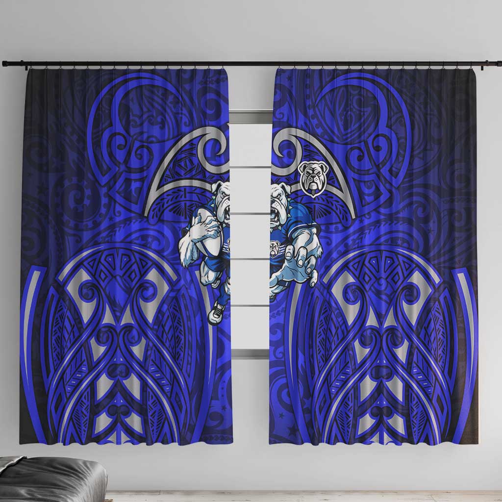 Canterbury Bankstown Bulldogs Rugby Window Curtain Polynesian Tribal Bulldog Warrior Blue Pattern