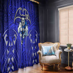 Canterbury Bankstown Bulldogs Rugby Window Curtain Polynesian Tribal Bulldog Warrior Blue Pattern