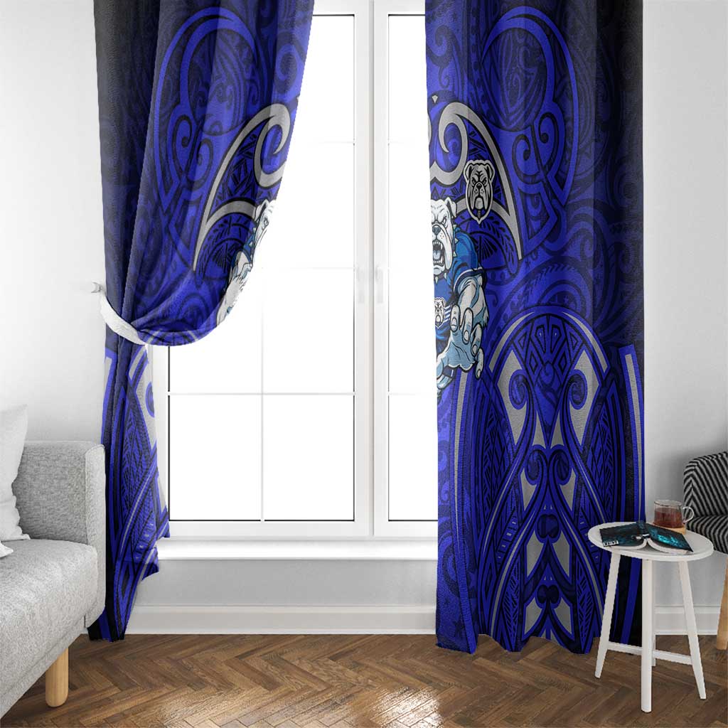 Canterbury Bankstown Bulldogs Rugby Window Curtain Polynesian Tribal Bulldog Warrior Blue Pattern