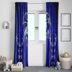 Canterbury Bankstown Bulldogs Rugby Window Curtain Polynesian Tribal Bulldog Warrior Blue Pattern