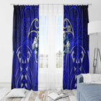 Canterbury Bankstown Bulldogs Rugby Window Curtain Polynesian Tribal Bulldog Warrior Blue Pattern