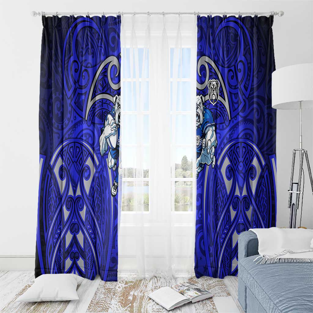 Canterbury Bankstown Bulldogs Rugby Window Curtain Polynesian Tribal Bulldog Warrior Blue Pattern