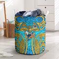 Gold Coast Titans Rugby Laundry Basket Polynesian Tribal Spartan Warrior Blue Gold Pattern