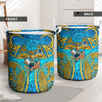 Gold Coast Titans Rugby Laundry Basket Polynesian Tribal Spartan Warrior Blue Gold Pattern