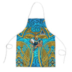 Gold Coast Titans Rugby Apron Polynesian Tribal Spartan Warrior Blue Gold Pattern