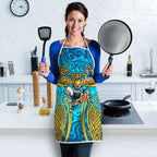 Gold Coast Titans Rugby Apron Polynesian Tribal Spartan Warrior Blue Gold Pattern