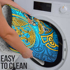 Gold Coast Titans Rugby Bathroom Set Polynesian Tribal Spartan Warrior Blue Gold Pattern
