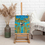 Gold Coast Titans Rugby Canvas Wall Art Polynesian Tribal Spartan Warrior Blue Gold Pattern