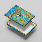 Gold Coast Titans Rugby Canvas Wall Art Polynesian Tribal Spartan Warrior Blue Gold Pattern