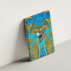 Gold Coast Titans Rugby Canvas Wall Art Polynesian Tribal Spartan Warrior Blue Gold Pattern