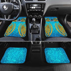 Gold Coast Titans Rugby Car Mats Polynesian Tribal Spartan Warrior Blue Gold Pattern