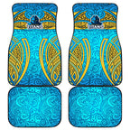 Gold Coast Titans Rugby Car Mats Polynesian Tribal Spartan Warrior Blue Gold Pattern