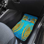 Gold Coast Titans Rugby Car Mats Polynesian Tribal Spartan Warrior Blue Gold Pattern