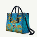 Gold Coast Titans Rugby Leather Bag Polynesian Tribal Spartan Warrior Blue Gold Pattern