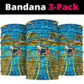 Gold Coast Titans Rugby Neck Gaiter Polynesian Tribal Spartan Warrior Blue Gold Pattern