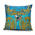 Gold Coast Titans Rugby Pillow Cover Polynesian Tribal Spartan Warrior Blue Gold Pattern