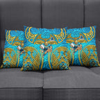 Gold Coast Titans Rugby Pillow Cover Polynesian Tribal Spartan Warrior Blue Gold Pattern