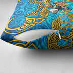Gold Coast Titans Rugby Pillow Cover Polynesian Tribal Spartan Warrior Blue Gold Pattern