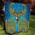 Gold Coast Titans Rugby Quilt Polynesian Tribal Spartan Warrior Blue Gold Pattern