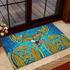 Gold Coast Titans Rugby Rubber Doormat Polynesian Tribal Spartan Warrior Blue Gold Pattern