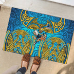 Gold Coast Titans Rugby Rubber Doormat Polynesian Tribal Spartan Warrior Blue Gold Pattern