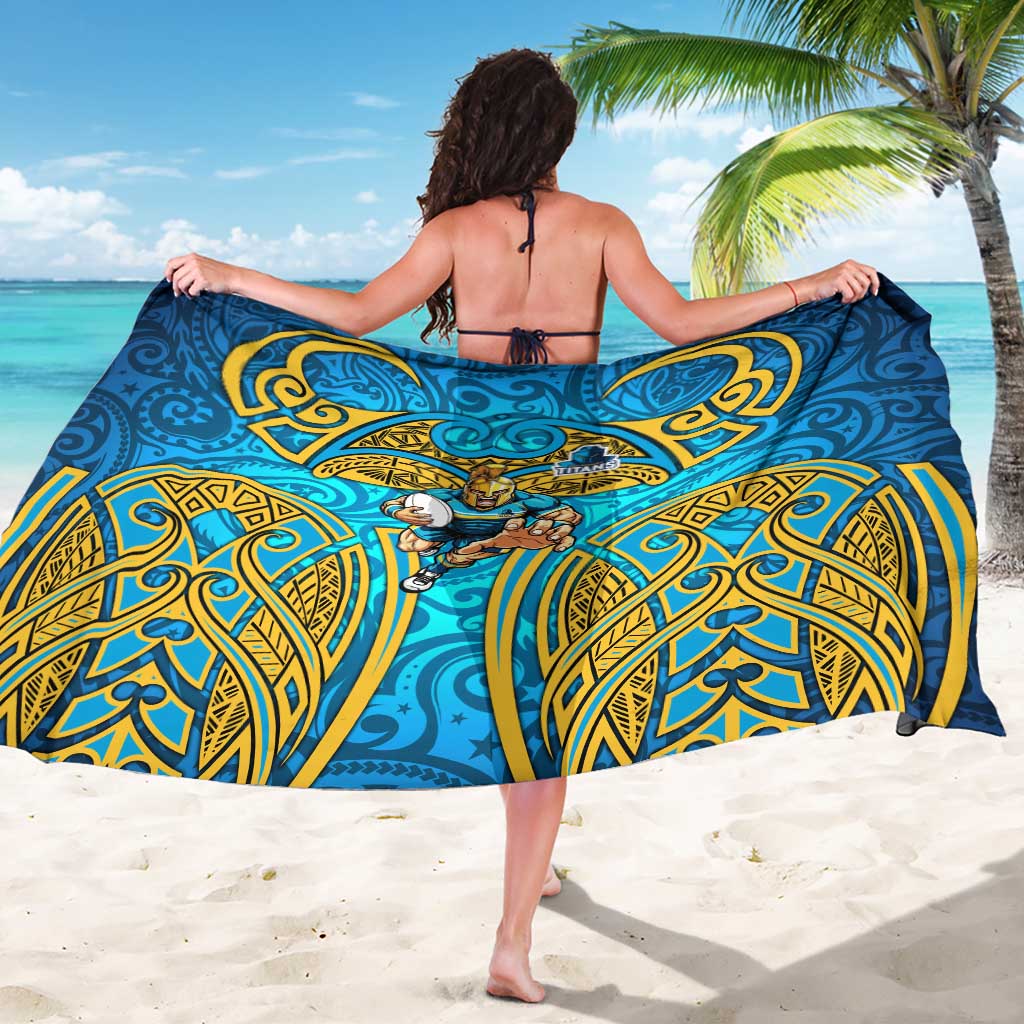 Gold Coast Titans Rugby Sarong Polynesian Tribal Spartan Warrior Blue Gold Pattern
