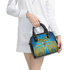 Gold Coast Titans Rugby Shoulder Handbag Polynesian Tribal Spartan Warrior Blue Gold Pattern