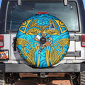 Gold Coast Titans Rugby Spare Tire Cover Polynesian Tribal Spartan Warrior Blue Gold Pattern
