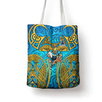 Gold Coast Titans Rugby Tote Bag Polynesian Tribal Spartan Warrior Blue Gold Pattern