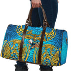 Gold Coast Titans Rugby Travel Bag Polynesian Tribal Spartan Warrior Blue Gold Pattern