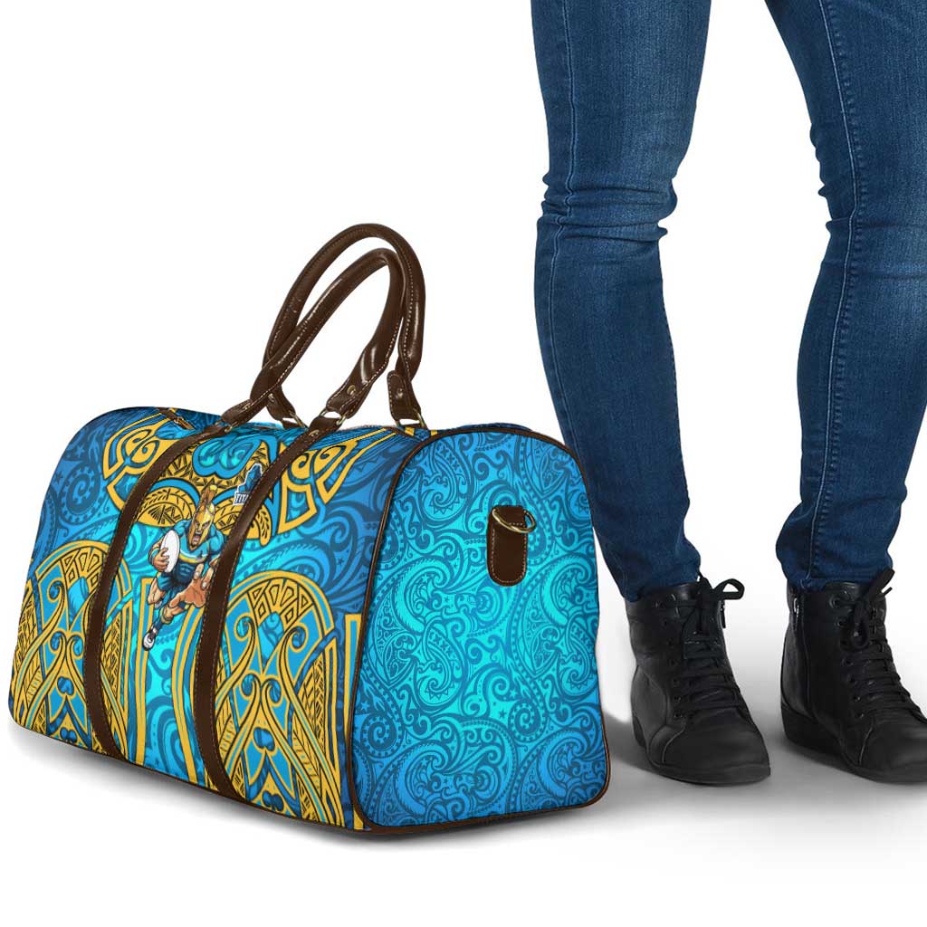 Gold Coast Titans Rugby Travel Bag Polynesian Tribal Spartan Warrior Blue Gold Pattern