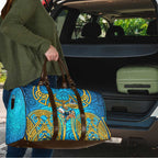 Gold Coast Titans Rugby Travel Bag Polynesian Tribal Spartan Warrior Blue Gold Pattern