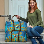 Gold Coast Titans Rugby Travel Bag Polynesian Tribal Spartan Warrior Blue Gold Pattern