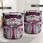 Manly Warringah Sea Eagles Rugby Laundry Basket Polynesian Tribal Eagle Warrior Maroon Pattern