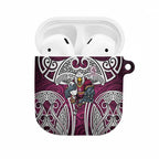Manly Warringah Sea Eagles Rugby AirPods Case Polynesian Tribal Eagle Warrior Maroon Pattern