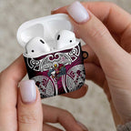 Manly Warringah Sea Eagles Rugby AirPods Case Polynesian Tribal Eagle Warrior Maroon Pattern