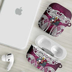Manly Warringah Sea Eagles Rugby AirPods Case Polynesian Tribal Eagle Warrior Maroon Pattern