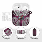 Manly Warringah Sea Eagles Rugby AirPods Case Polynesian Tribal Eagle Warrior Maroon Pattern