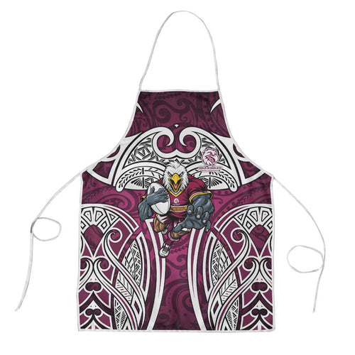 Manly Warringah Sea Eagles Rugby Apron Polynesian Tribal Eagle Warrior Maroon Pattern