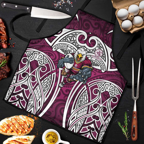 Manly Warringah Sea Eagles Rugby Apron Polynesian Tribal Eagle Warrior Maroon Pattern