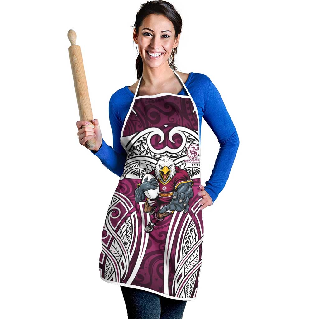 Manly Warringah Sea Eagles Rugby Apron Polynesian Tribal Eagle Warrior Maroon Pattern