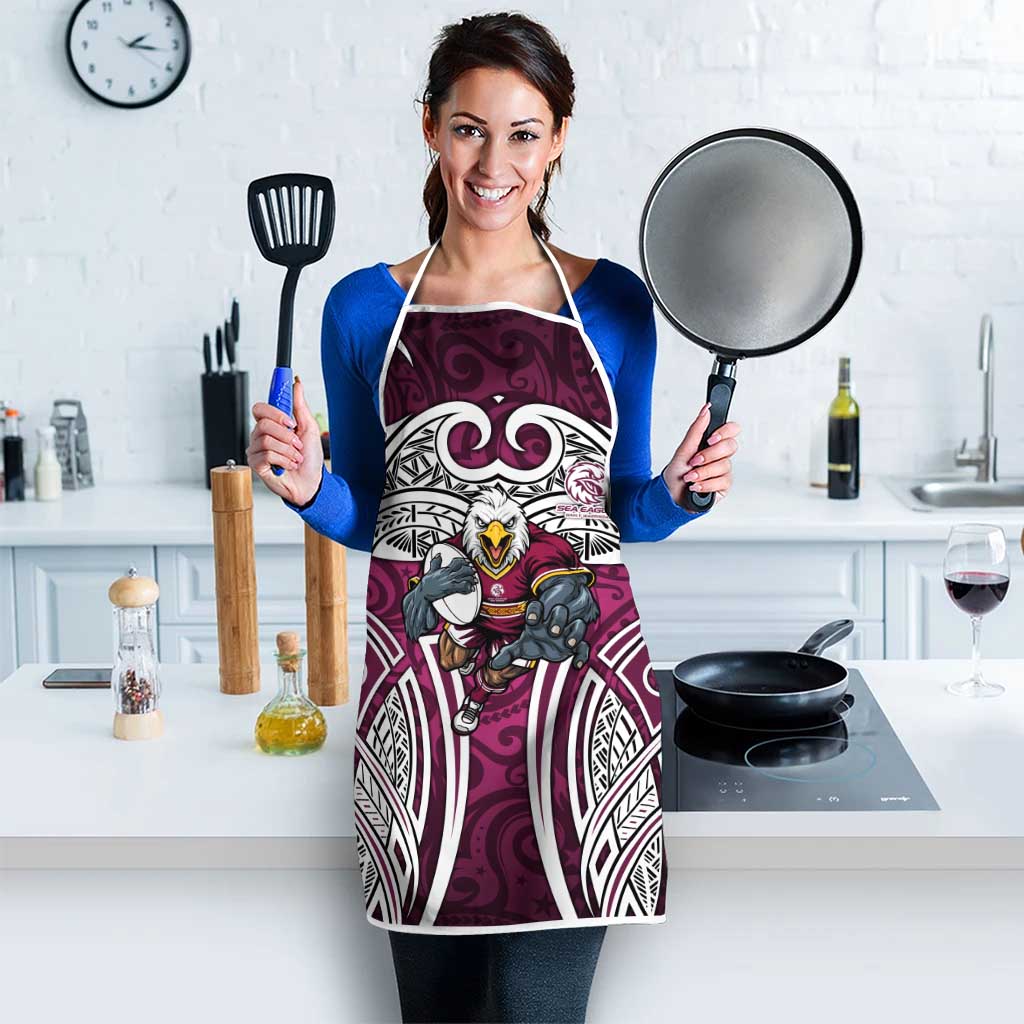 Manly Warringah Sea Eagles Rugby Apron Polynesian Tribal Eagle Warrior Maroon Pattern