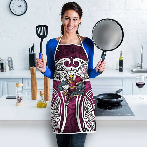Manly Warringah Sea Eagles Rugby Apron Polynesian Tribal Eagle Warrior Maroon Pattern