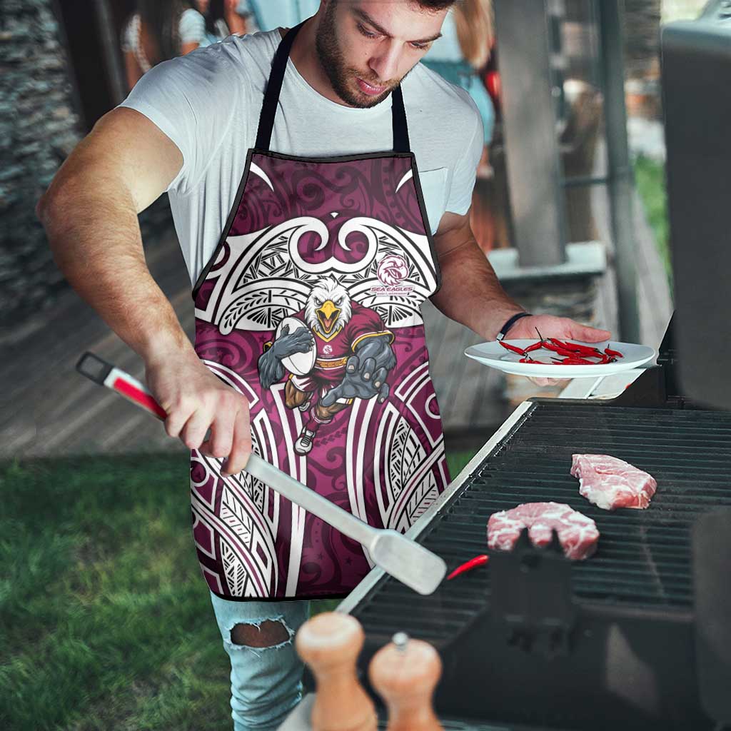 Manly Warringah Sea Eagles Rugby Apron Polynesian Tribal Eagle Warrior Maroon Pattern