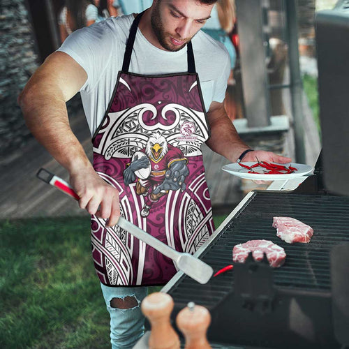 Manly Warringah Sea Eagles Rugby Apron Polynesian Tribal Eagle Warrior Maroon Pattern